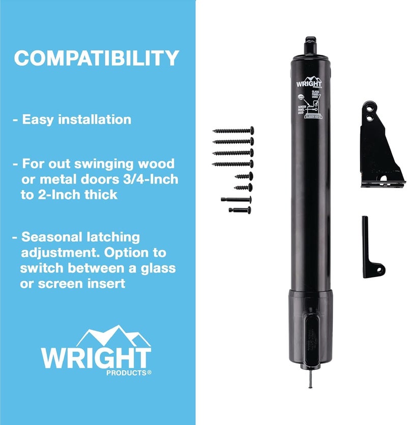 Wright Products V2012BL Heavy Duty Tap-N-Go Pneumatic Closer, Black - Image 3
